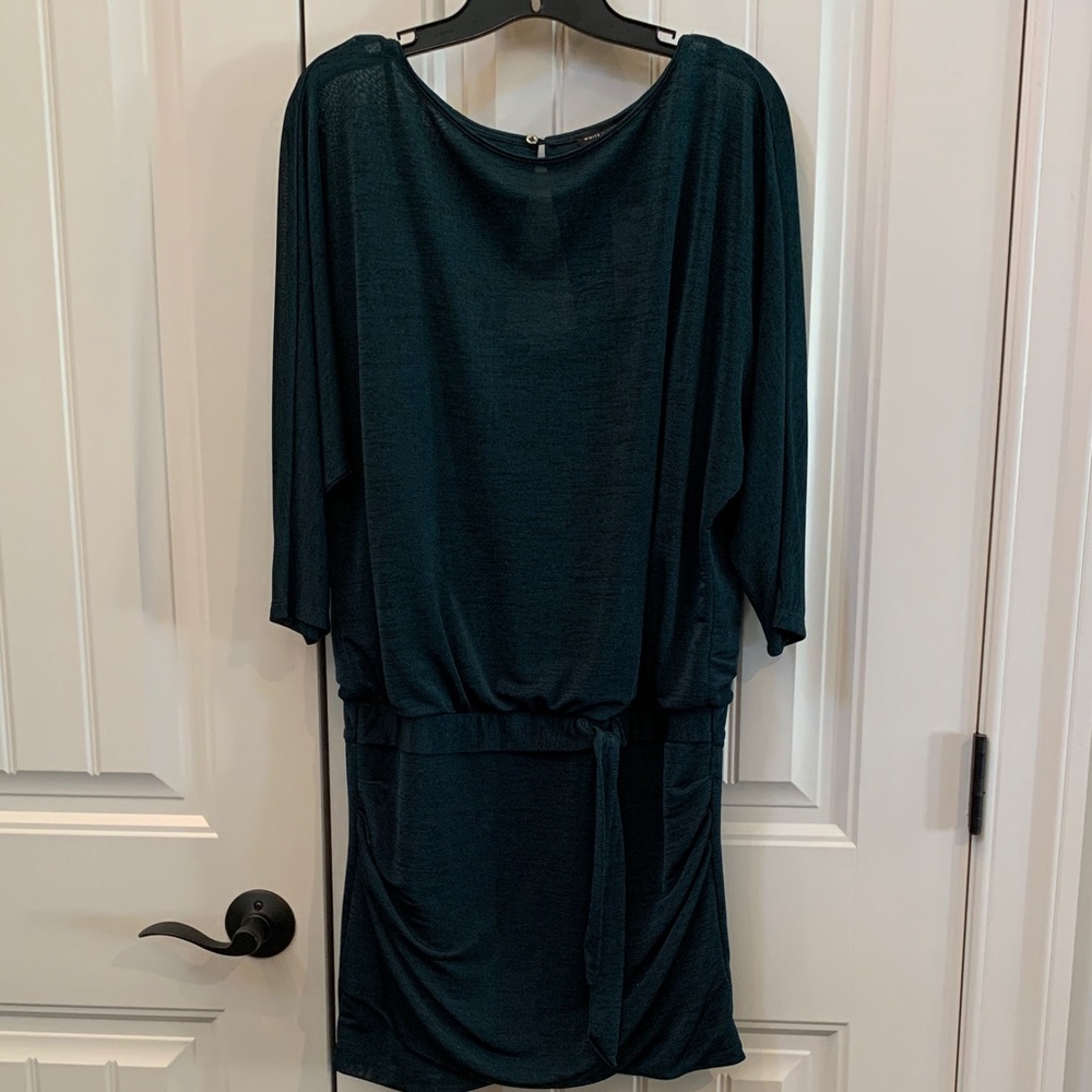 White House Black Market Green Mini Ruched Dress M